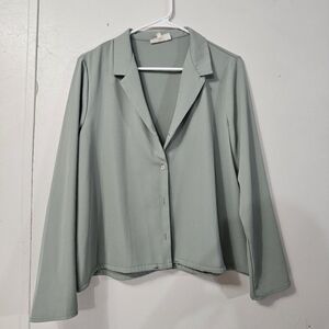 Melloday Light Green Button Up Long Sleeve Cardigan!